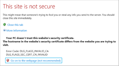 SSL Certificate Warning in Internet Explorer